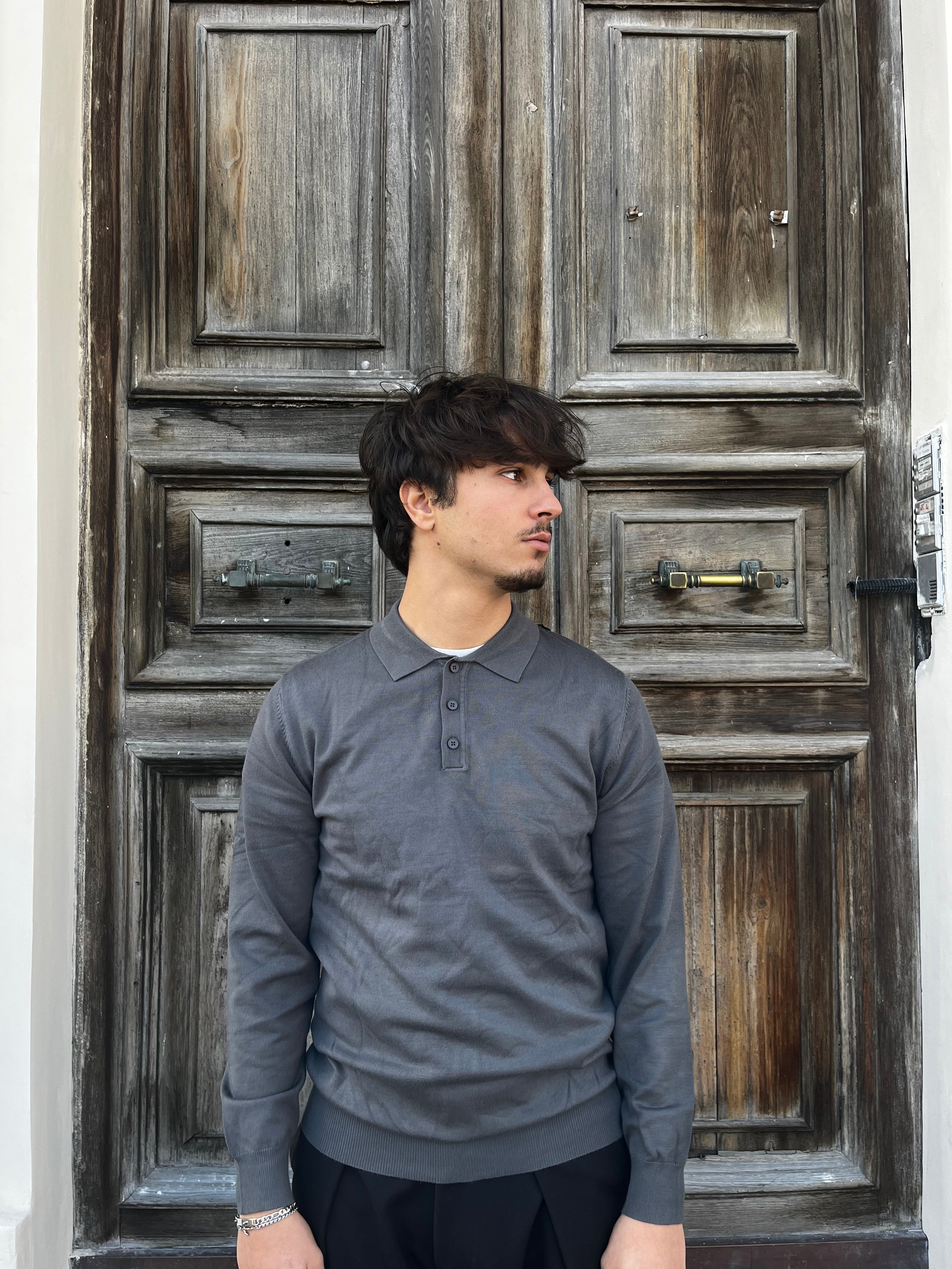 maglione polo piombo