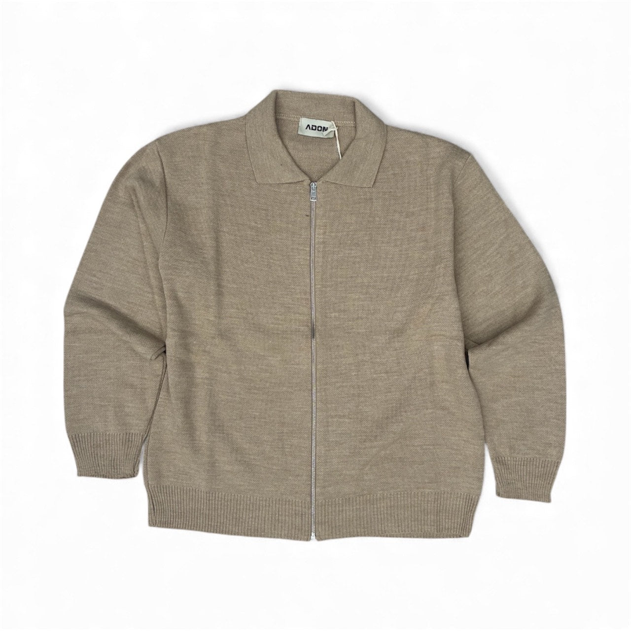 maglione con zip crema